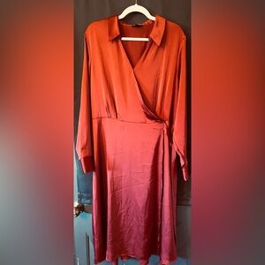Halogen Beautiful Red Satin Dress